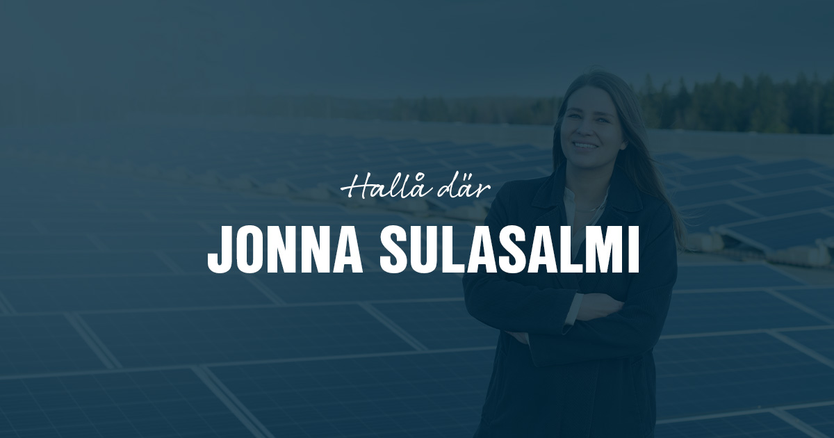 Jonna, vår produktansvariga som är drivande inom Solceller