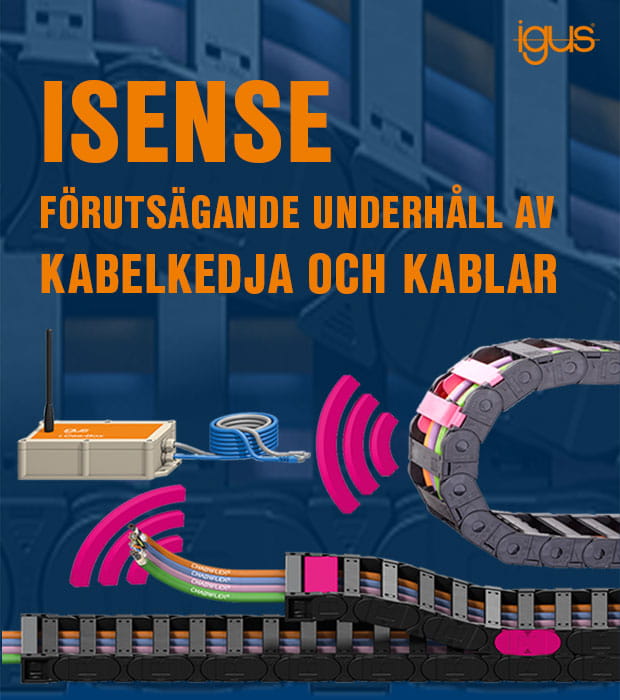 isense förutsägande underhåll av kabelkedja och kablar
