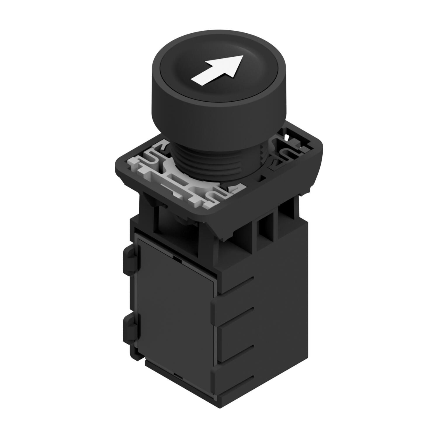 Tryckknapp svart vertikal pil